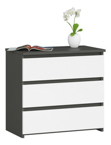 Komoda Cleania CL3 (grafit + bílá)