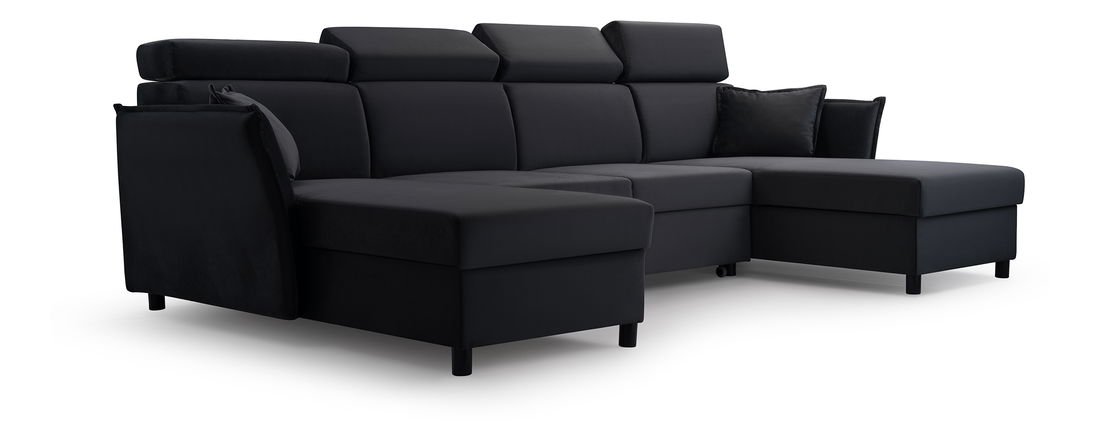 Rohová sedačka Moria U (černá) (L)
