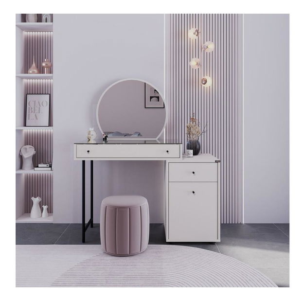 Toaletní stolek Trinity 3 (bílá) (se zrcadlem)