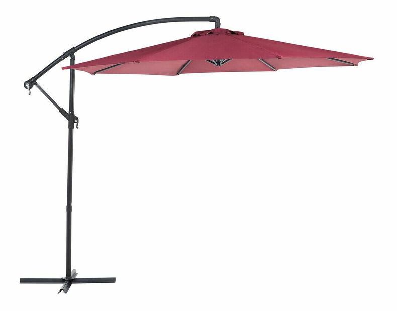 Zahradní slunečník 300 cm RAVONA (kov) (tmavě červená)