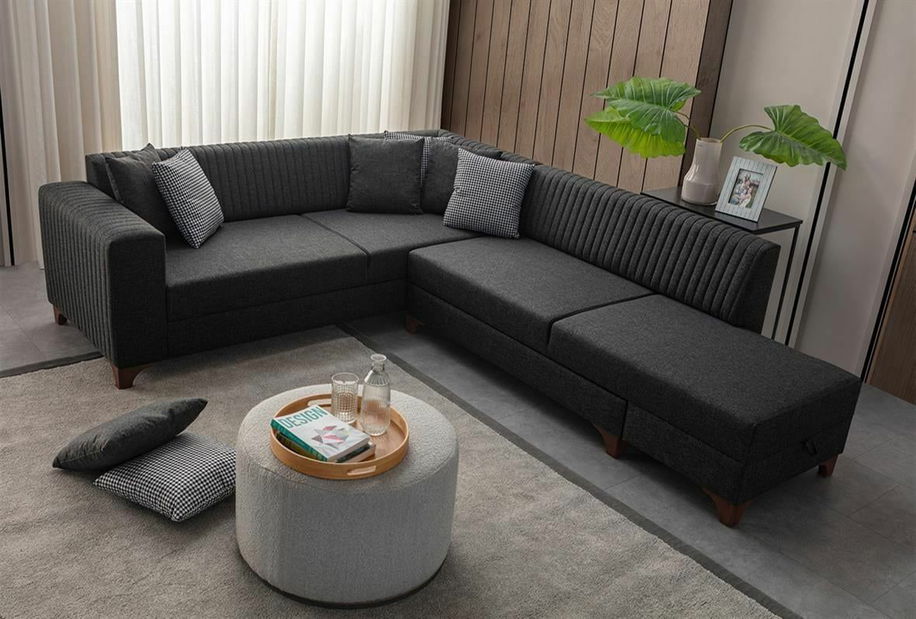 Rohová sedačka Tlofa (šedá) (L)