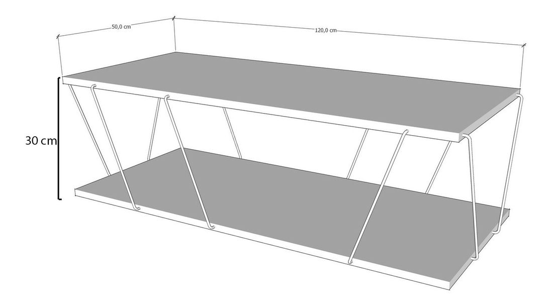 Konferenční stolek Liana (bílá + černá)