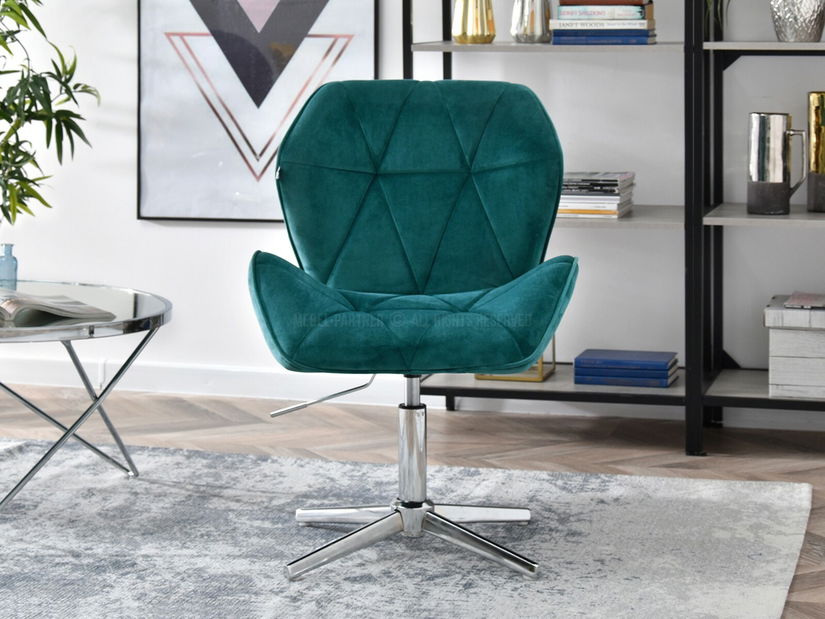 Křeslo Velma S (tyrkysová + chromová)
