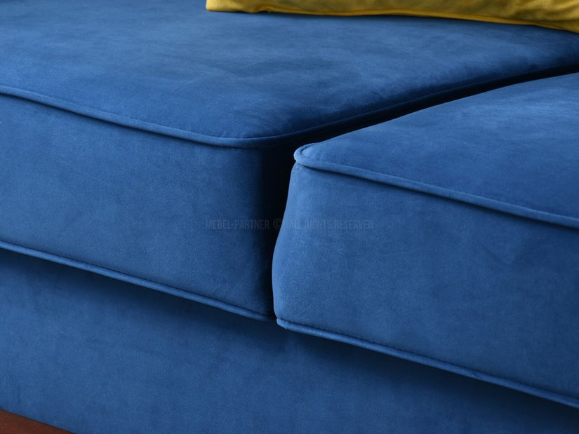 Pohovka dvousedačka Biblioteca (tmavě modrá + ořech)