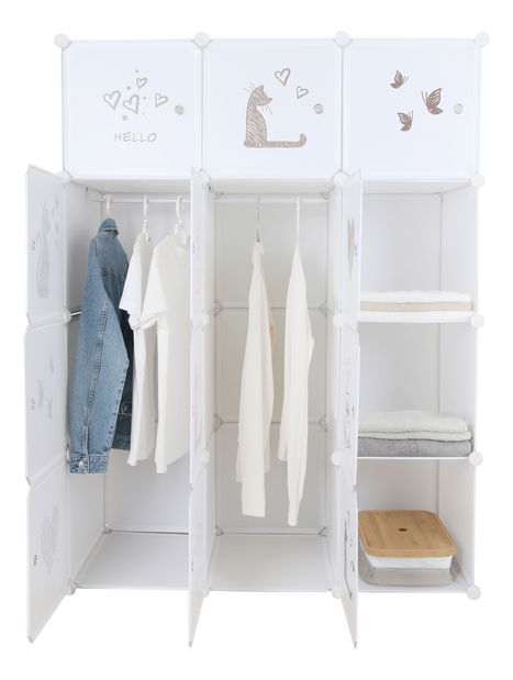 Dětská modulární skříň Atlas (bílá + hnědá)