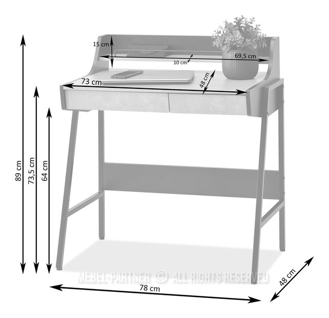 PC stolek Borge (dub + černá)