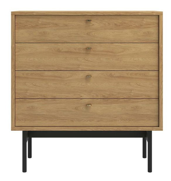 Komoda Oscar O5 (přírodní hikor + černá)