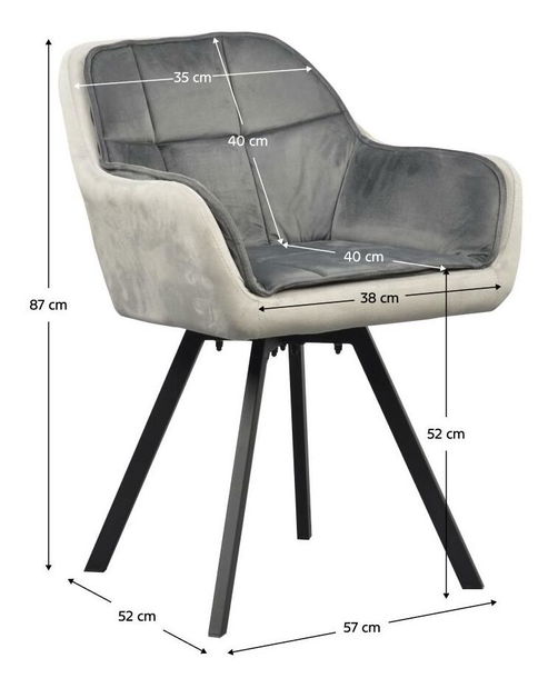 Jídelní židle Fleur (šedá)