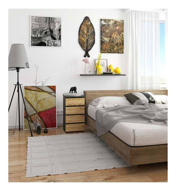 Komoda Cipriano II (grafit šedý + dub artisan)