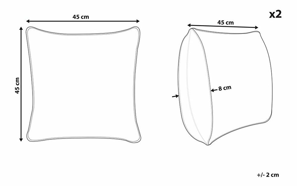 Sada 2 ozdobných polštářů 45 x 45 cm Sunflo (zelená)