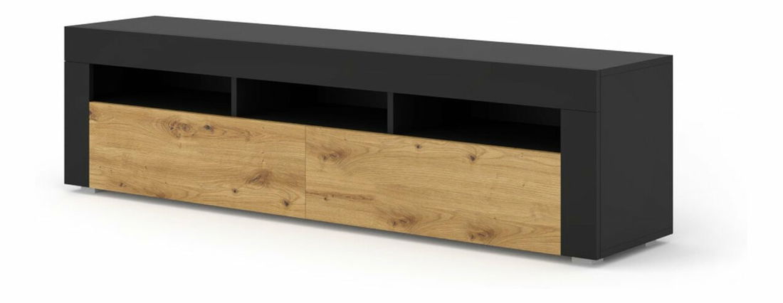 TV stolek/skříňka Moderno (dub artisan + černá)