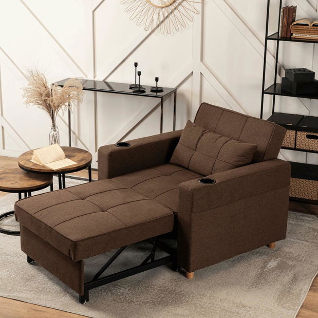 Rozkládací křeslo Suspendida (hnědá)