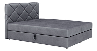 Boxspring postel 140x200 cm Karum Comfort (tmavě šedá) (s roštem a matrací)