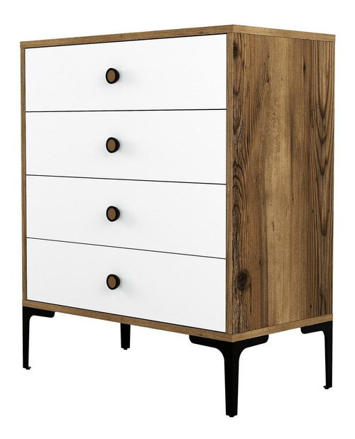 Komoda Logan 537 (ořech + bílá)