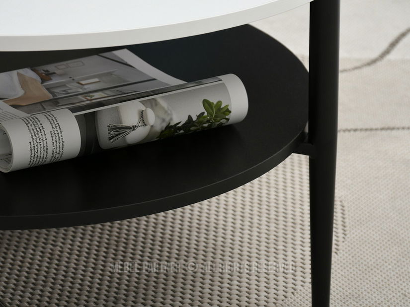 Konferenční stolek Randolf Xl (bílá + černá) *bazar