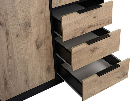 Komoda Pengasa 2D3S (černá + dub viking)