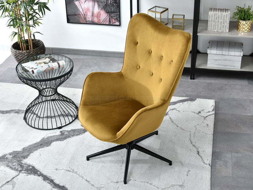 Křeslo Truni (zlatá + černá)