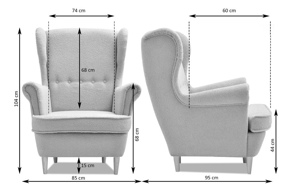 Křeslo ušák Margis (béžová)