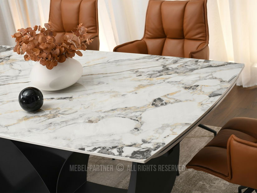 Jídelní stůl Carteles (mramor + černá)