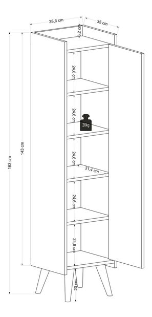 Koupelnová skříňka Lipoma 2 (bílá + dub)