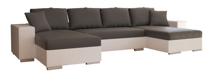 Rohová sedačka U Estevot (bíla + šedá) (P)