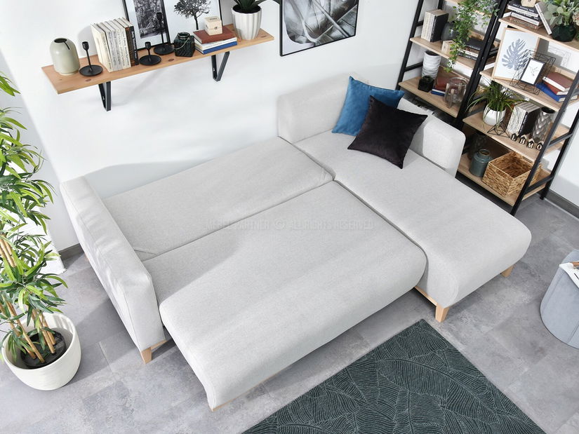 Rohová sedačka Salida (šedá + dub)