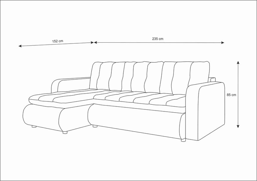 Rohová sedací souprava Vergil (bílá + šedá) (L)