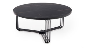 Konferenční stolek Adrienne (černý mramor + černá)