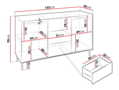 Komoda Somkera 2D3SZ (černá) *bazar