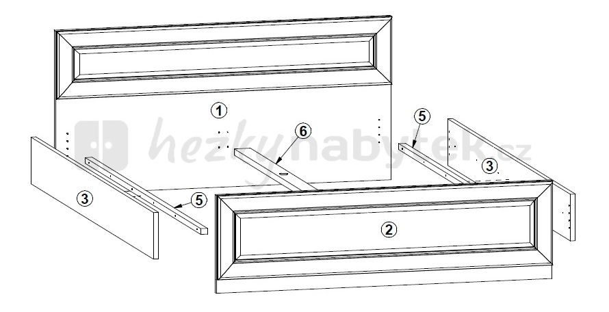 Manželská postel 140 cm BRW LARGO CLASSIC LOZ 140