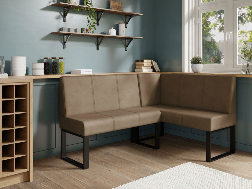 Rohová lavice Bernio 140x200 (tmavě béžová) (P)