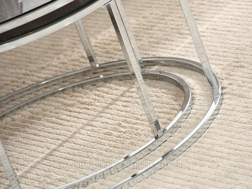 Konferenční stolek Grande (mramorově šedá + chromová) *výprodej