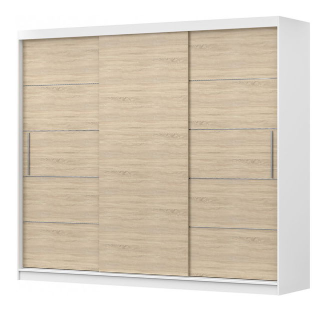 Šatní skříň Arrun (bílá + dub sonoma)