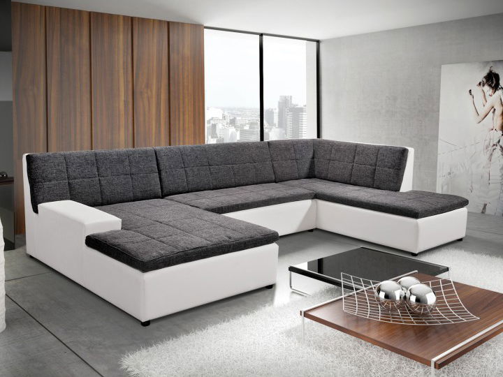 Rohová sedací souprava U Houston U (s taburetem) (L)