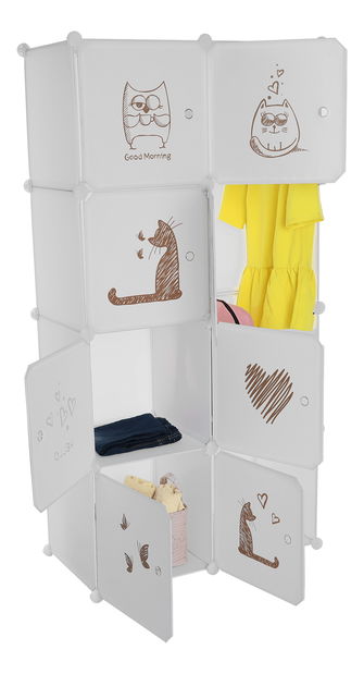 Dětská modulární skříň Atlanta (bílá + hnědá)