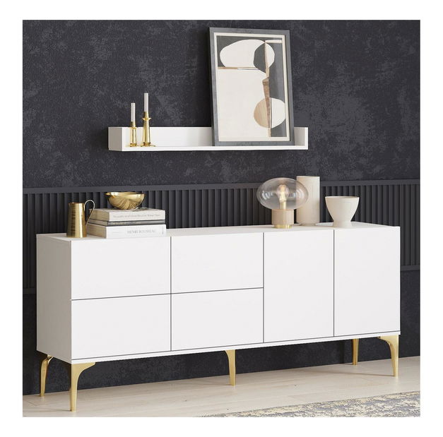 Skříňka Lipamo 2 (bílá + zlatá)