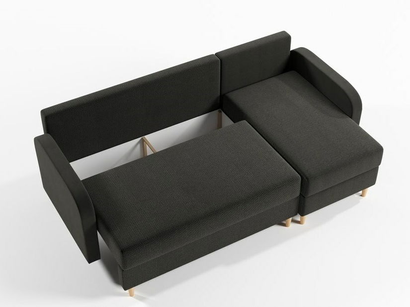 Rohová sedací souprava Marty (P) (šedočerná)