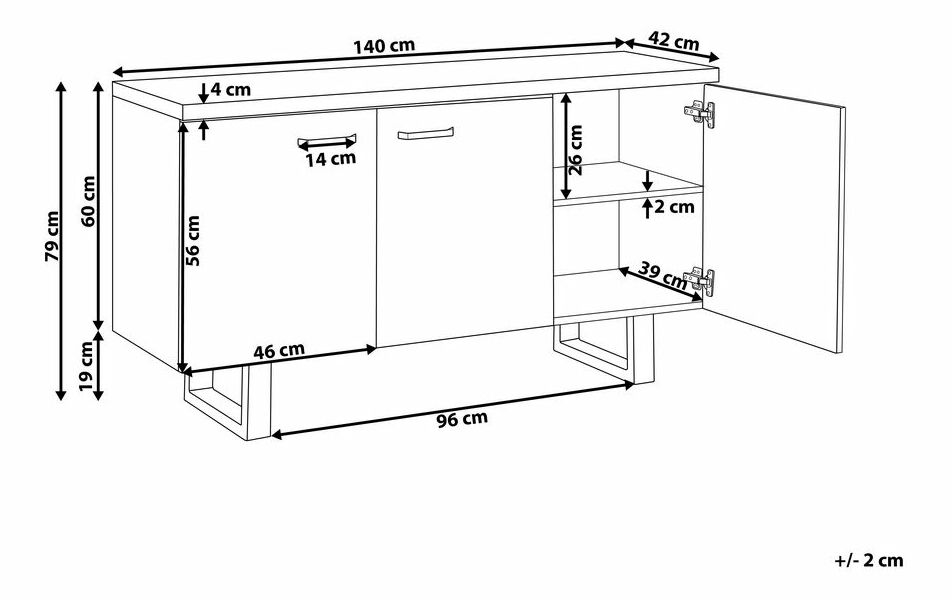 Komoda Timboon 3D (tmavé dřevo)