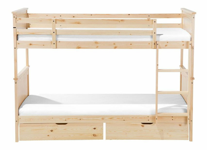 Patrová postel 90 cm Alf (světlé dřevo) (s roštem a úložným prostorem)