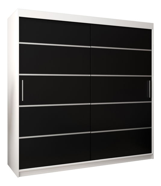 Šatní skříň 250 cm Verika 1 250 (bílá + černá)