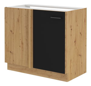 Dolní kuchyňská skříňka Miraluna (dub artisan + černá matná)