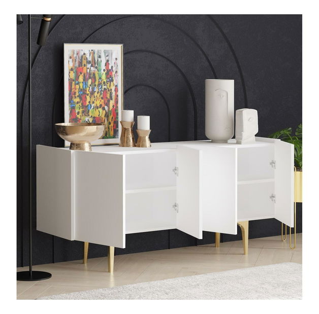 Skříňka Lipamo 3 (bílá + zlatá)