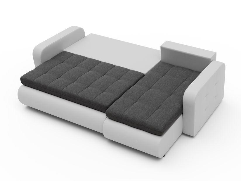 Rohová sedací souprava Vergil (bílá + šedá) (P)