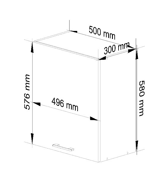 Horní kuchyňská skříňka Ozara W50 H580 (bílá)