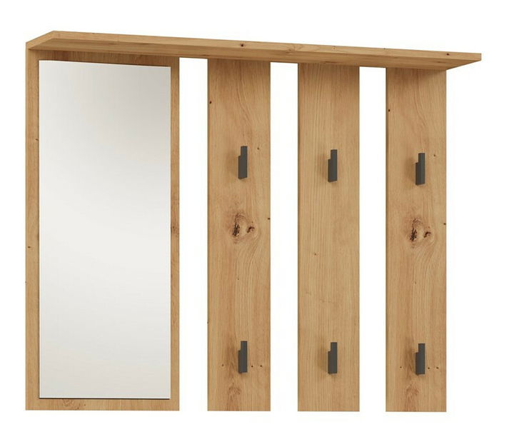Věšákový panel Puntuable 1 (dub artisan) (se zrcadlem)