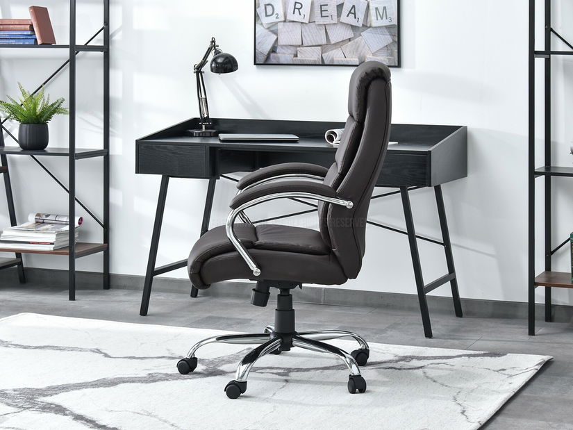 Křeslo Luxus (hnědá + chromová)