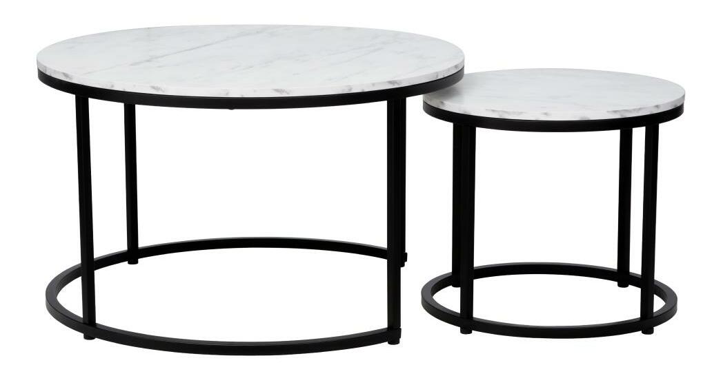 Set 2 ks konferenčních stolků Cayera (bílá + černá)