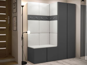 Předsíňová sestava Timothy III (grafit) (ekokůže Soft 017 (bílá))