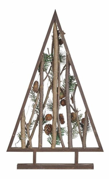 LED dekorace vánoční stromek Sioned (tmavé dřevo)