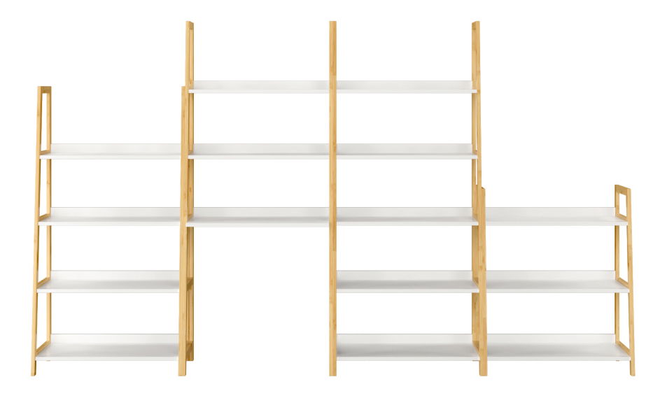 Regál Keon 1 (bílá + přírodní)